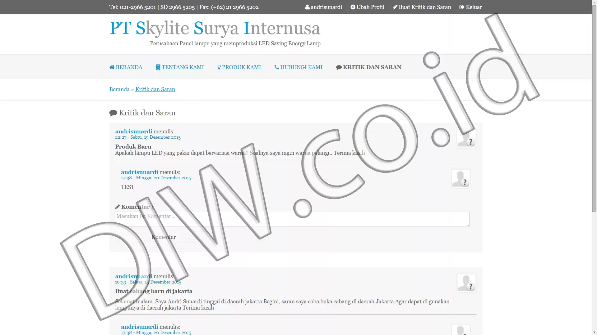 Project Image - 60 - Andri Sunardi - Freelancer - Web Developer - CEO DIW.co.id